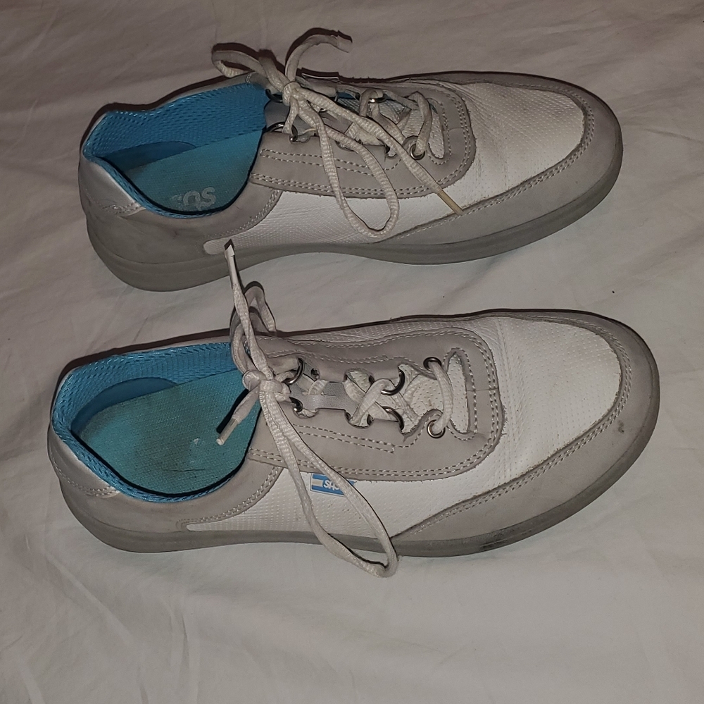 SAS Sporty Lace Up Tennis Shoes  in Grey  White